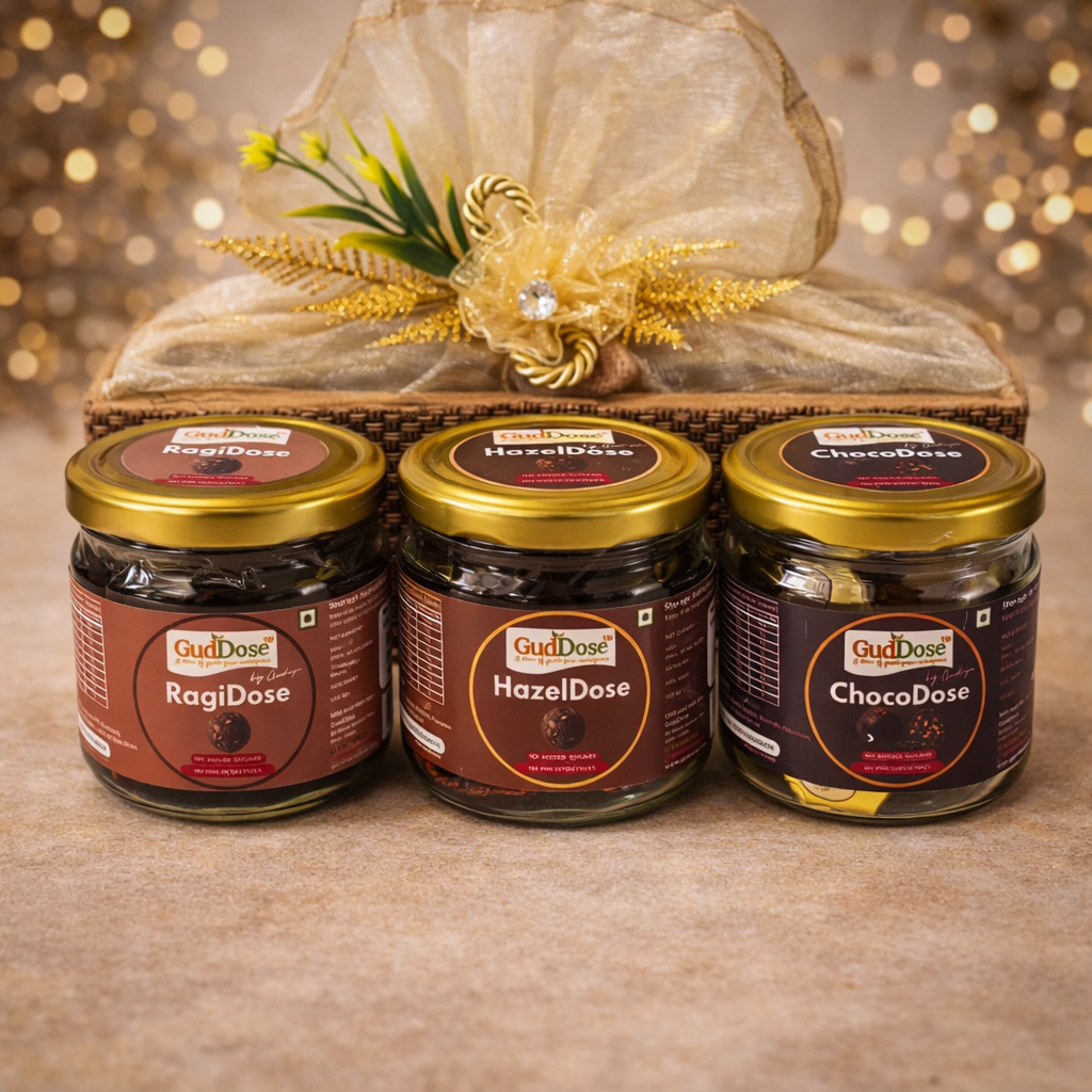 Gift Hamper - ChocoDose, HazelDose and RagiDose (Pack of 3 - Square Box)