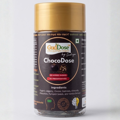 ChocoDose - Healthy Chocolate Bites with Jaggery, Seeds and Nuts | Pack of 10 ocs