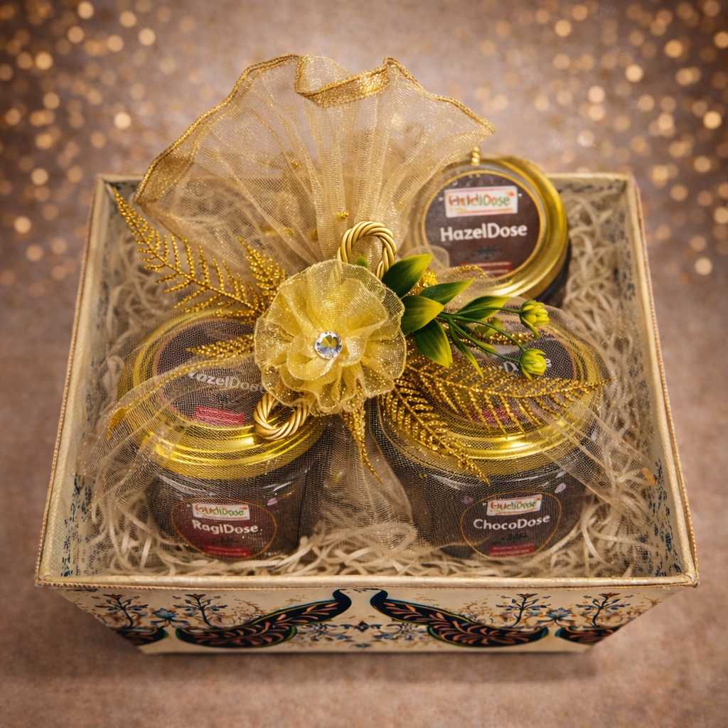 Gift Hamper - ChocoDose, HazelDose and RagiDose (Pack of 3 - Square Box)