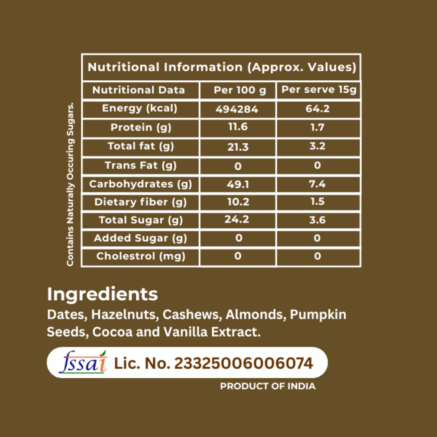 HAZELDOSE - Hazelnuts, Dates, Seeds and Dry Fruits Guilt-Free Bites | No Added Sugar | No Preservatives | High in Antioxidants & Healthy Fats | Boosts Brain Health (Pack of 12 Doses - 15g each)